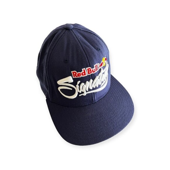 Red Bull Signature Series Strapback Hat "Gives You Wings" Blue Denim - Picture 1 of 6
